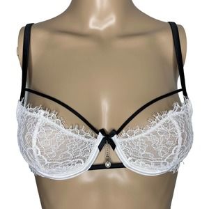 Victoria's Secret Dream Angels Wicked Unlined Lace Balconette Bra Push-up, 34B